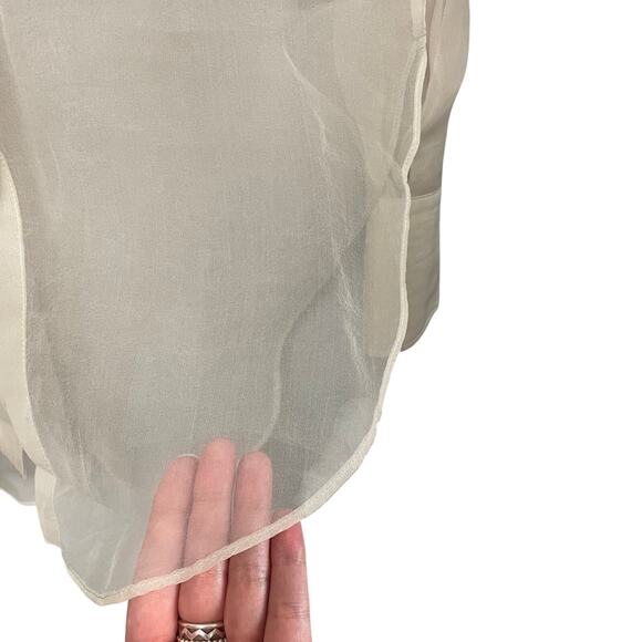 NWD Brunello Cucinelli Monili-Trim Shirt in Cotton Silk Blend Beige Womens XXS - Picture 5 of 12